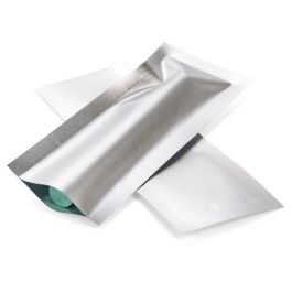 Plastic Bags Matt Silver 3.8x10.2cm Tamper-proof Heat sealable (100 pieces) [CRB4S]