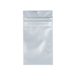 Grip Seal Bags w/ Child Resistant Zipper Matte Silver 7.6x11.4 cm (100 pieces) [CRHZB3MS]