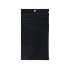 Grip Seal Bags w/ Child Resistant Zipper Matte Black 10.2x16.5 cm (100 pieces) [CRHZB5MB]