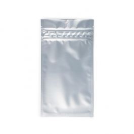 Grip Seal Bags w/ Child Resistant Zipper Matte Silver 10.2x16.5 cm (100 pieces) [CRHZB5MS]