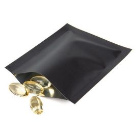 Plastic Bags Matt Black 6.4x8.9cm Tamper-proof Heat sealable (100 pieces) [CRB1B]