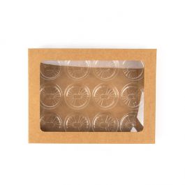 Kraft Artisan Candy Box Set, Round Insert 10.2x2.1x13.8 cm (25 pieces) [CNDYR271]