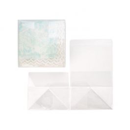Plastic Gift Boxes 14.3x14.3x7.6cm Food Safe with Autolock Bottom (25 pieces) [PLB202]
