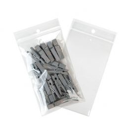 Grip Seal Bags with Hang and Vent-hole 7.5x12.5cm Crystal Clear PP 50 micron (100 pieces) [ZR35V]