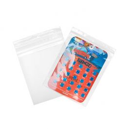 Grip Seal Bags with Hang hole 20.5x25.5cm Crystal Clear PP 50 micron (100 pieces) [ZR810]
