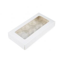 White Kraft Artisan Candy Box Set, Round Insert 7x2.1x13.8 cm (25 pieces) [CNDYR272W]