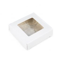 White Kraft Artisan Candy Box Set, Round Insert 7x2.1x6.8 cm (25 pieces) [CNDYR276W]
