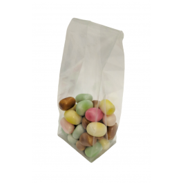 Block Bottom Bags Clear 7x5x18.5 cm with silver paper card (100 pieces) [CP-FGPB6]