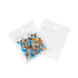 Grip Seal Bags with Hang hole 6.5x6.5cm Crystal Clear PP 75 micron (100 pieces) [Z3R2H2H]