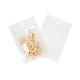 Grip Seal Bags with Hang hole 6.5x7.5cm Crystal Clear PP 75 micron (100 pieces) [Z3R2H3]
