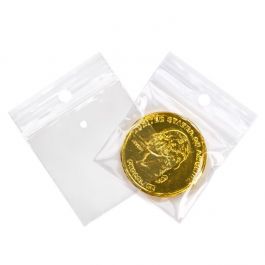 Grip Seal Bags with Hang and Vent-hole 5x5cm Crystal Clear PP 50 micron (100 pieces) [ZR22V]