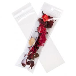 Grip Seal Bags with Hang hole 5x15cm Crystal Clear PP 50 micron (100 pieces) [ZR26]
