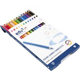 edu jumbo coloured pencils, assorted colours, thickness 10 mm, lead 6,25 mm, 12 pc/ 1 pack [HOB-409212]