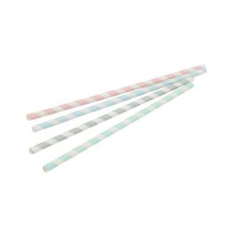 Drinking Straws Paper 20 cm, Ø 0.6 cm Pastel Striped (7000 pieces) [GB-DCD00178]