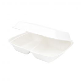 Menu Tray with Lid 2-Spoke Sugar Cane 25x20x7.5 cm (200 pieces) [GB-DFC01347]