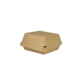 Take-away hamburger boxes Cardboard 11x11x8 cm Brown-White (300 pieces) [GB-DFC04270]