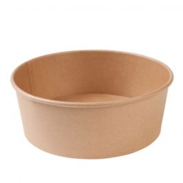 Cardboard bowls brown 1.000 ml Ø 185 mm round (300 pieces) [GB-DFC08830]