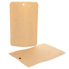 Stand Up Pouches Kraft Compostable 10.2x6x15.2cm no Grip Seal | 57 grams (100 pieces) [SUPEK2]