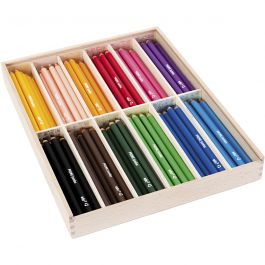 edu jumbo coloured pencils, assorted colours, thickness 10 mm, lead 6,25 mm, 12x12 pc/ 1 pack [HOB-409144]