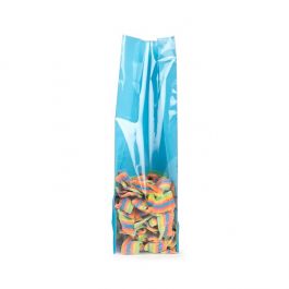 Block Bottom Bags Neon Blue w/ Paper Insert 8,9x5,7x30,5 cm (100 pieces) [FGPB16NB]