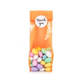 Block Bottom Bags Neon Orange w/ Paper Insert 7x5,1x25,4 cm (100 pieces) [FGPB17NO]