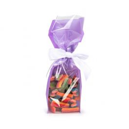 Block Bottom Bags Neon Purple w/ Paper Insert 7x5,1x25,4 cm (100 pieces) [FGPB17NP]