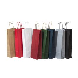 Carrier Bags for Bottles Yellow 14x8x39cm Kraft 110 g/m (50 pieces) [PAWF1439Y]