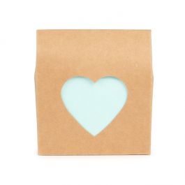 Kraft Gift Boxes Kraft with Heart Window 8,9x3,8x10,2 cm (25 pieces) [FS343]