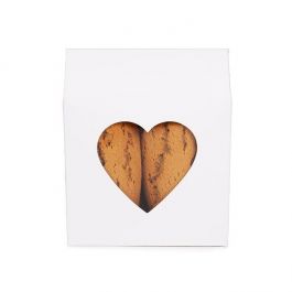 Kraft Gift Boxes White with Heart Window 10,5x4,4x13,3 cm (25 pieces) [FS348]