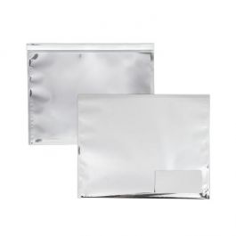Metallic Silver Glamour Mailer + Window 30,5 x 23 cm  (100 Pieces) [MMW129S]