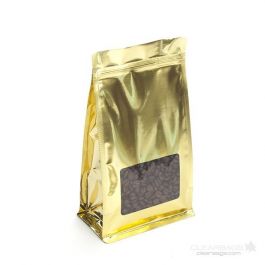 Stand Up Pouches Gold with Window 12.7x7.6x20.3cm (100 pieces) [SQMS7SG]
