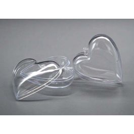 Plastic Transparent Heart 10cm (25 pieces) [PEP-0708100]