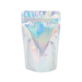 Stand Up Pouches Iridescent/Holographic 13x7,9x20,6cm With Hanghole (25 Pieces)[ZBGH3]