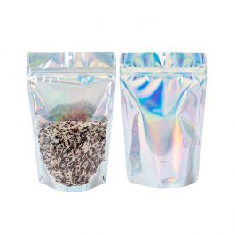 Stand Up Pouches Transparent/holographic 14,9x8,9x23,2cm With Hanghole (25 Pieces)[ZBGH7C]