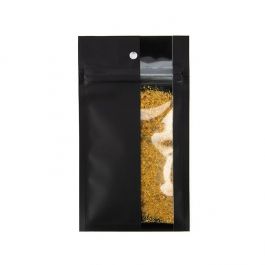 Grip Seal Bags Matte Black W/Vertical Window 7,6x11,4 cm (100 pieces) [HZBV3MB]