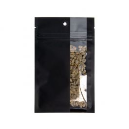 Grip Seal Bags Matte Black w/ Vertical Window 9,2x12,7 cm (100 pieces) [HZBV4MB]