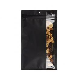Grip Seal Bags Matte Black W/Vertical Window 15,2x23,5 cm (100 pieces) [HZBV7MB]