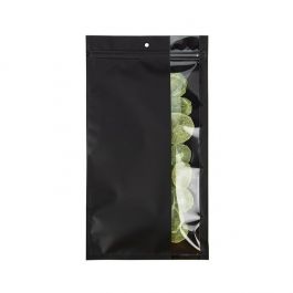 Grip Seal Bags Matte Black W/Vertical Window 17,8x30,5 cm (100 pieces) [HZBV8MB]