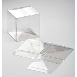 Plastic Gift Boxes 7.6x7.6x7.6cm Crystal Clear with Autolock Bottom (25 pieces) [PLB58]