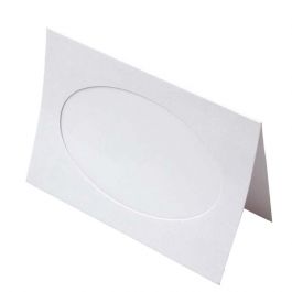 Cards White with 10.5x16.3 Oval cut - Outer size for 12.5x17.5 print 240g 14.3x21.6cm (25 pieces) [PJ40121]