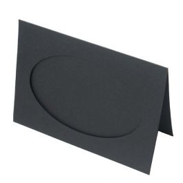 Cards Black with 10 1/2x16.3 Oval cut - Outer size for 12.5x17.5 print 240g 13x17.8cm (25 pieces) [PJ42121]