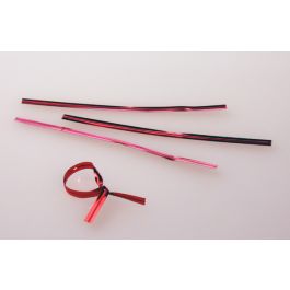 Tin Ties 15.2x0.4cm Red Metallic Plastic (1.000 pieces) [TT6MR]