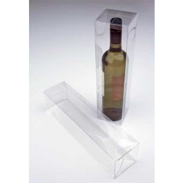 Plastic Gift Boxes for Bottles Transparent 8x8x32cm (25 pieces) [PLB176]