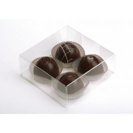 Plastic Gift Boxes for "chocolate" Truffels 10.8x4.1x10.8cm (25 pieces) [FB194]