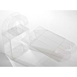 Plastic Gift Boxes with Handle 10.2x5.7x11.7cm Crystal Clear (25 pieces) [FS211]