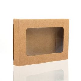 Kraft Gift Boxes with Window 7x1.4x10.3cm (25 pieces) [WKRG275]