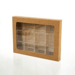 Kraft Artisan Candy Box Sets for 12 pcs 8.9x2.1x13.8cm (25 Pieces) [CNDY271]