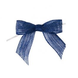 Bows Pre-tied Blue Jute 8,9 cm (25 pieces) [JBOWB]