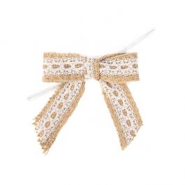 Bows Pre-tied Jute 8,9 cm (25 pieces) [JBOWL]
