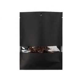 Kraft Bags Black Eco-fiendly 12,7x17,8 cm Sealable With Window (100 pieces) [KHS57BKW]